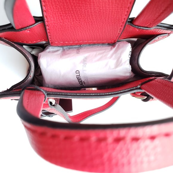 NWT KARL LAGERFELD Cute Red MAYBELLE bag. - Picture 10 of 17